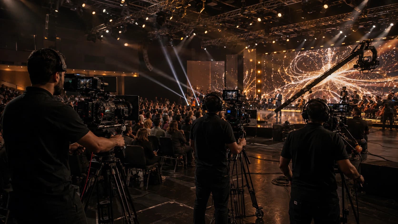 A television production camera on location.